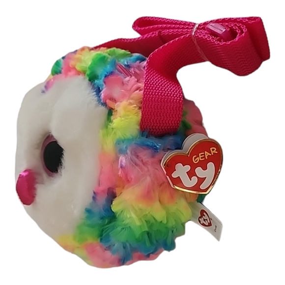 New - Ty 8" AND 5" Owen The Owl Plush Purse Zip Round Purse & Zip Coin Purse - Picture 3 of 13